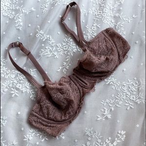 Pink lace bra